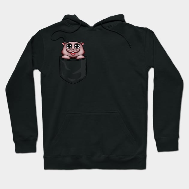 pocket cute hippo Hoodie by Blanco-Nuclear (stickers pack and animal pockets)